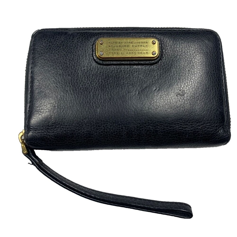 Marc by Marc Jacobs Black Leather Standard Supply Workwear Wristlet Wallet